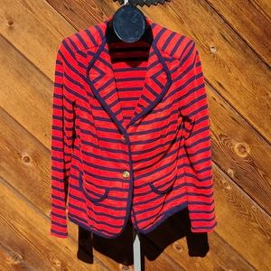 CAbi 286 Au Revoir Yachats Nautical striped blazer